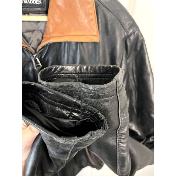 Vintage Steve Madden Men's Leather Jacket Size Small - Picture 6 of 12